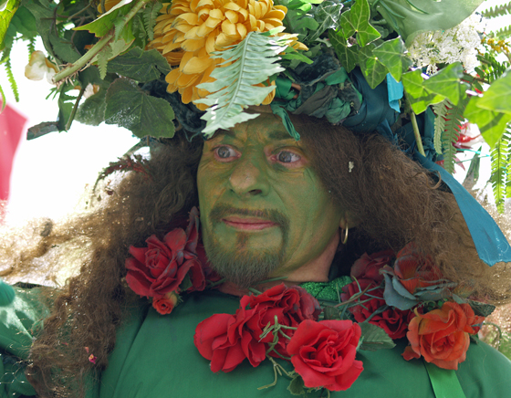 The green man on Stilts